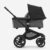 Midnight black sun canopy, grey mélange fabrics, black chassis