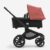 Sunrise red sun canopy, midnight black fabrics, black chassis